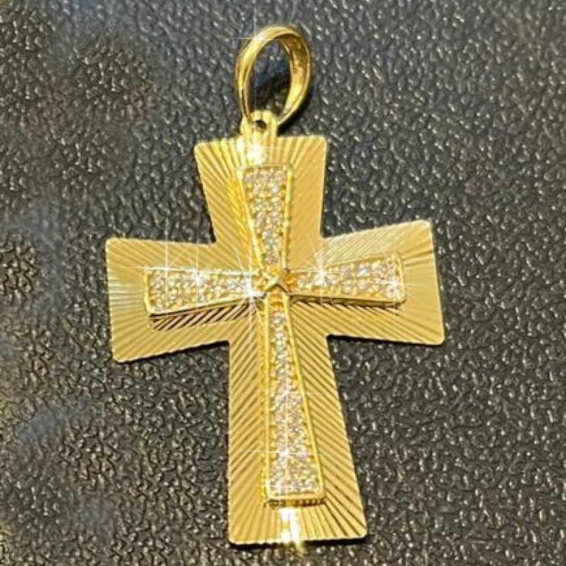 Pingente Cruz Zircônias
