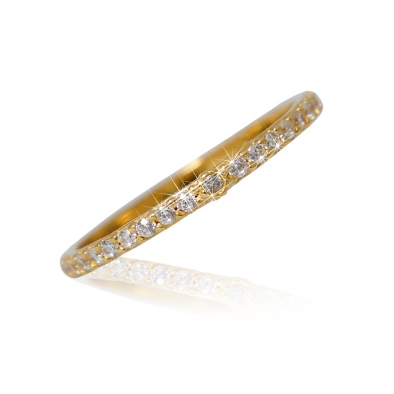 Anel de Ouro 18K com Zircônias código 31307 Anel de Ouro 18K com Zircônias código 31307