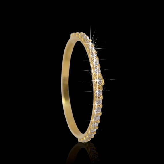 Anel de Ouro 18K com Zircônias código 31307 Anel de Ouro 18K com Zircônias código 31307