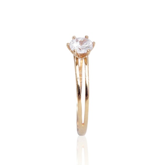 Anel de Ouro 18K Solitário Zircônia código 31342 Anel de Ouro 18K Solitário Zircônia código 31342