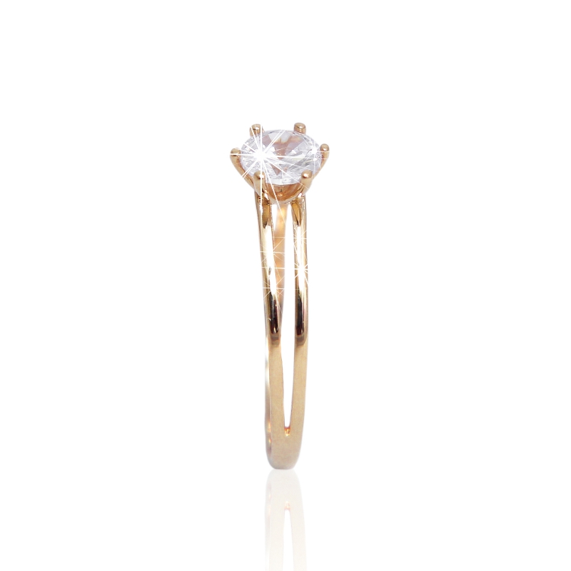 Anel de Ouro 18K Solitário Zircônia código 31342 Anel de Ouro 18K Solitário Zircônia código 31342