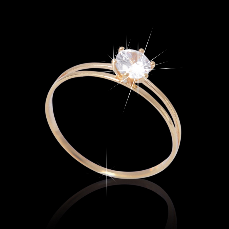 Anel de Ouro 18K Solitário Zircônia código 31342 Anel de Ouro 18K Solitário Zircônia código 31342