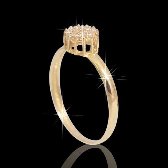 Anel de Ouro 18K   com Zircônias código 31365