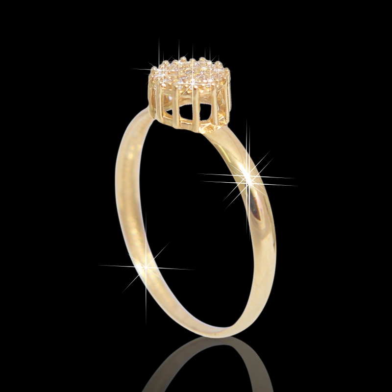 Anel de Ouro 18K com Zircônias código 31365 Anel de Ouro 18K com Zircônias código 31365
