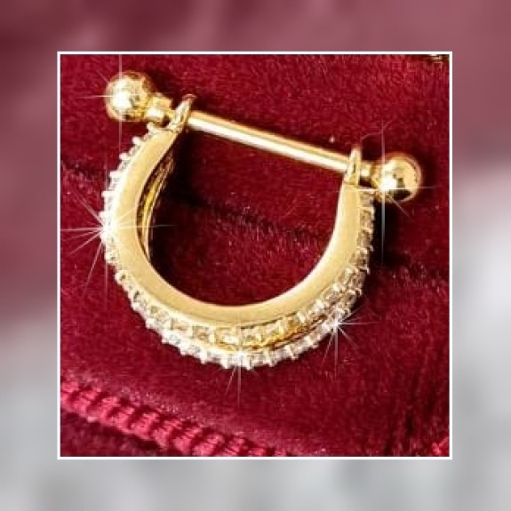 Piercing Zircônias Meia Argola Duplo 