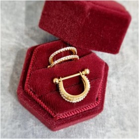 Piercing Zircônias Meia Argola Duplo 