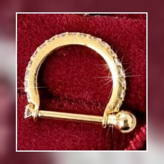 Piercing Zircônias Meia Argola 