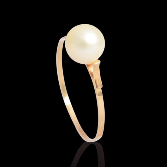 Anel de Ouro 18K Solitário com Pérola código 31201 Anel de Ouro 18K Solitário com Pérola código 31201