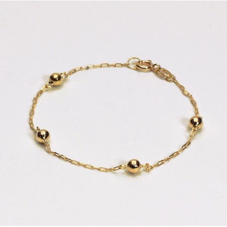 Pulseira de Ouro 18K Bolinhas    código 35203