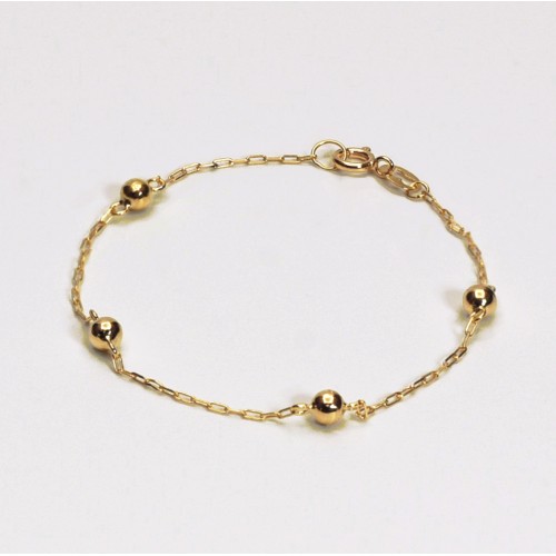 Pulseira de Ouro 18K Bolinhas    código 35203