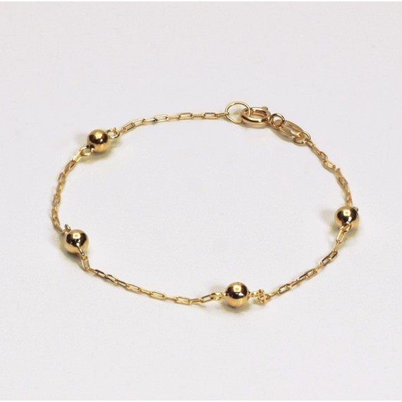 Pulseira de Ouro 18K Bolinhas código 35203 Pulseira de Ouro 18K Bolinhas código 35203
