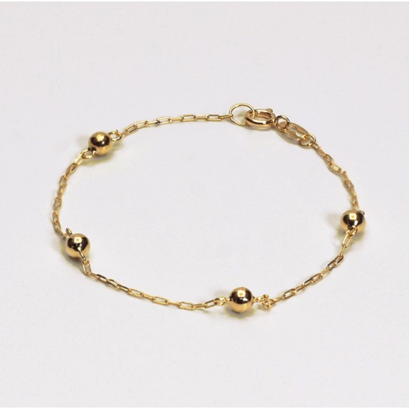 Pulseira de Ouro 18K Bolinhas    código 35203