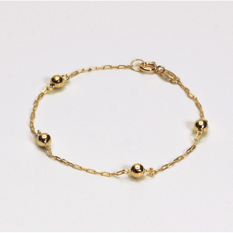 Pulseira de Ouro 18K Bolinhas código 35203 Pulseira de Ouro 18K Bolinhas código 35203