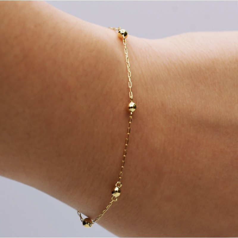 Pulseira de Ouro 18K Bolinhas código 35203 Pulseira de Ouro 18K Bolinhas código 35203