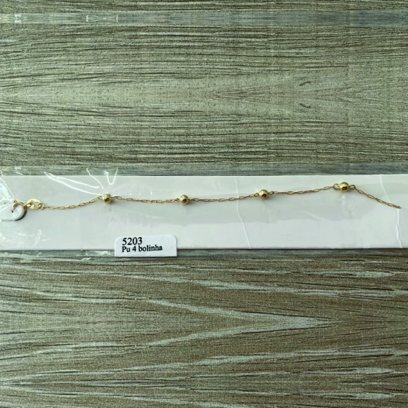 Pulseira de Ouro 18K Bolinhas    código 35203