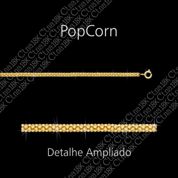 Corrente de Ouro 18K  Pop Corn