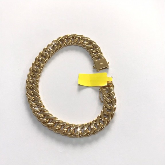 Pulseira de Ouro 18K Grumê 10mm largura 20cm comprimento  aproximadamente      código 40027489-10x20cm