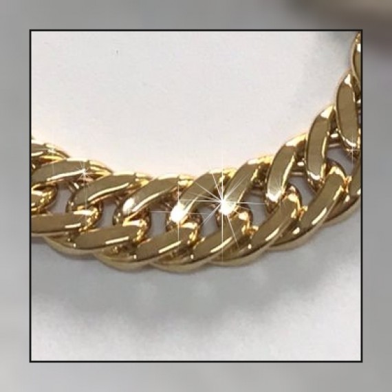 Pulseira de Ouro 18K Grumê 10mm largura 20cm comprimento aproximadamente código 40027489-10x20cm Pulseira de Ouro 18K Grumê 10mm largura 20cm comprimento aproximadamente código 40027489-10x20cm
