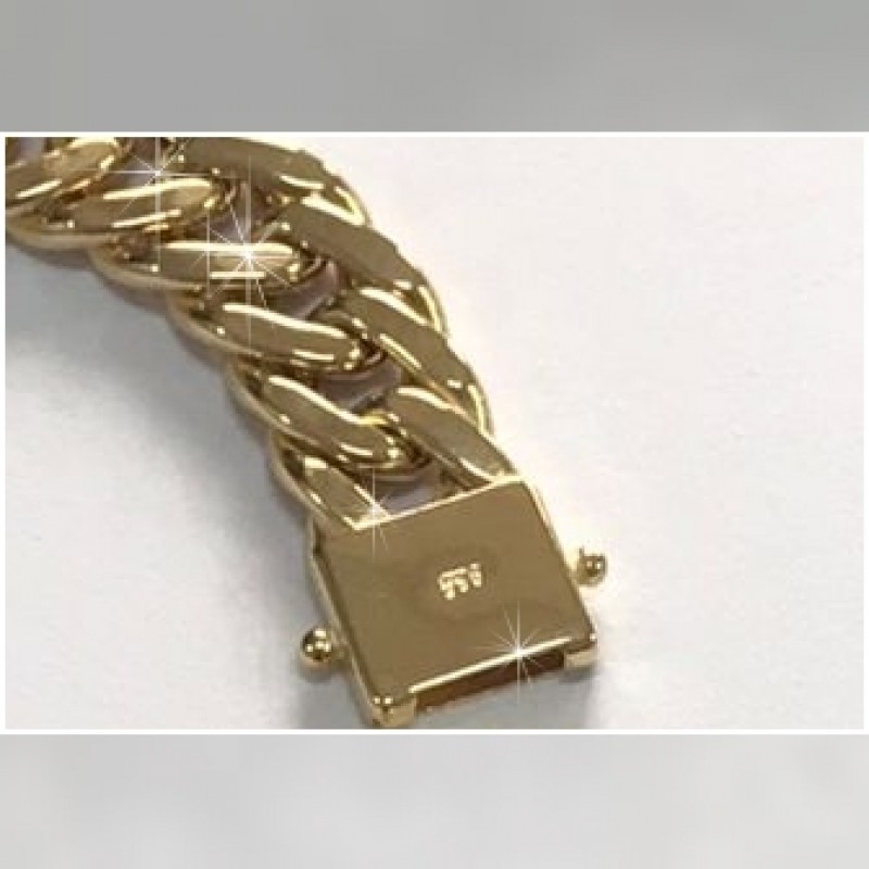 Pulseira de Ouro 18K Grumê 10mm largura 20cm comprimento aproximadamente código 40027489-10x20cm Pulseira de Ouro 18K Grumê 10mm largura 20cm comprimento aproximadamente código 40027489-10x20cm