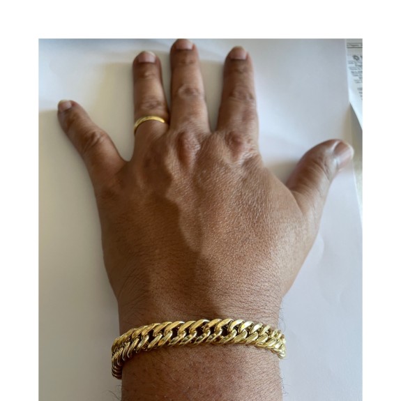 Pulseira de Ouro 18K Grumê Dupla 11.5mm largura 22cm comprimento  aproximadamente 22gr     código 37489-12x22cm