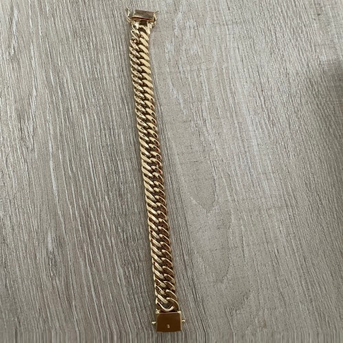 Pulseira de Ouro 18K Grumê Dupla 11.5mm largura 22cm comprimento  aproximadamente 22gr     código 37489-12x22cm
