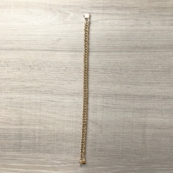 Pulseira de Ouro 18K Grumê Dupla 8mm largura 21cm comprimento  aproximadamente 11.5gr   código 37489-21cm