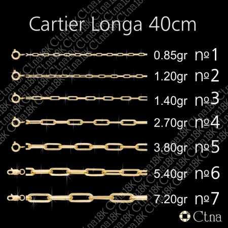 Corrente 40cm Cartier Longa