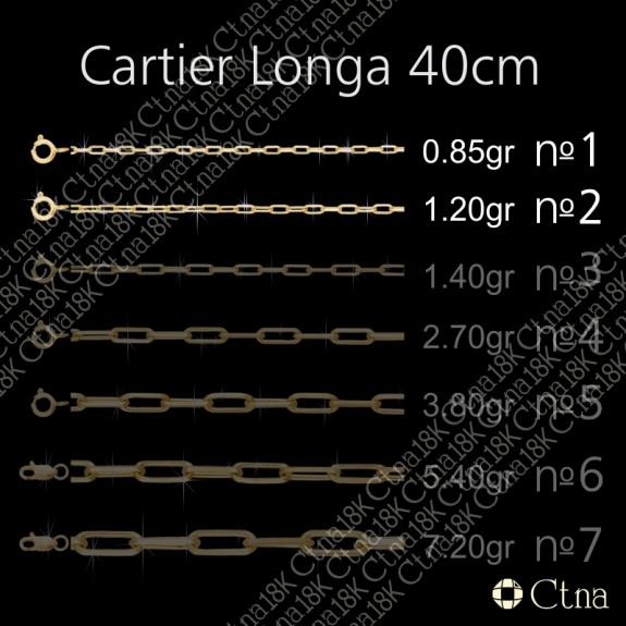 Corrente 40cm Cartier Longa