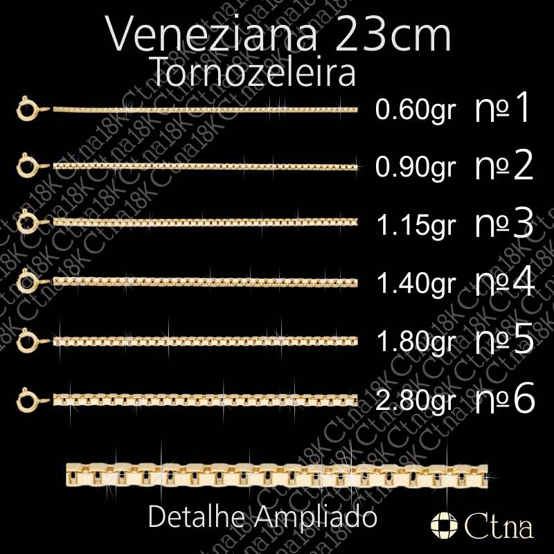 Tornozeleira 23cm Veneziana