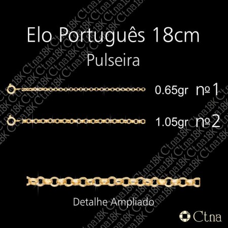 Pulseira 18cm Elo Português