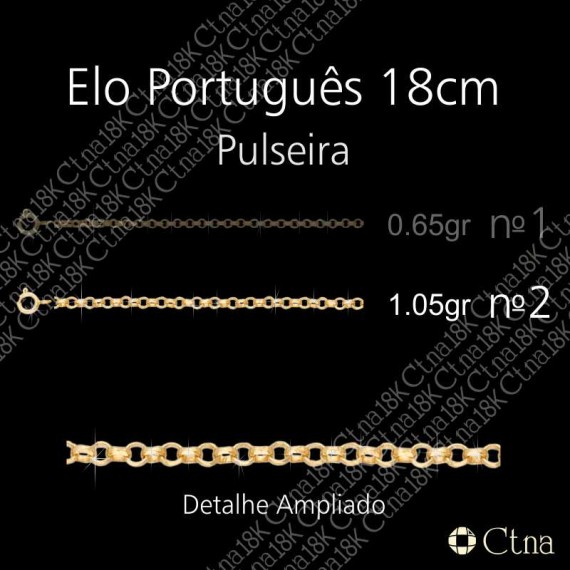 Pulseira 18cm Elo Português