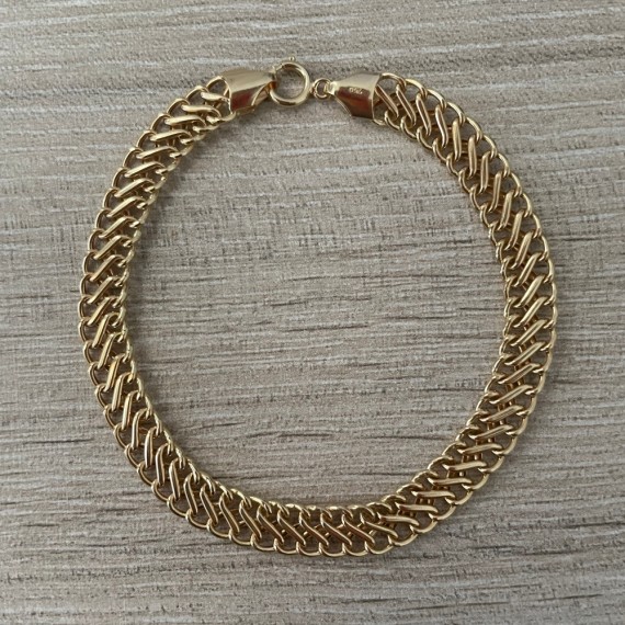 Pulseira de Ouro 18K Grumê Paralela 7mm largura 19cm comprimento  aproximadamente 5.5gr código 37487-07x19