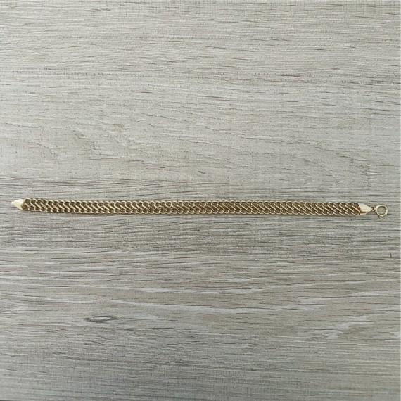 Pulseira de Ouro 18K Grumê Paralela 7mm largura 19cm comprimento  aproximadamente 5.5gr código 37487-07x19