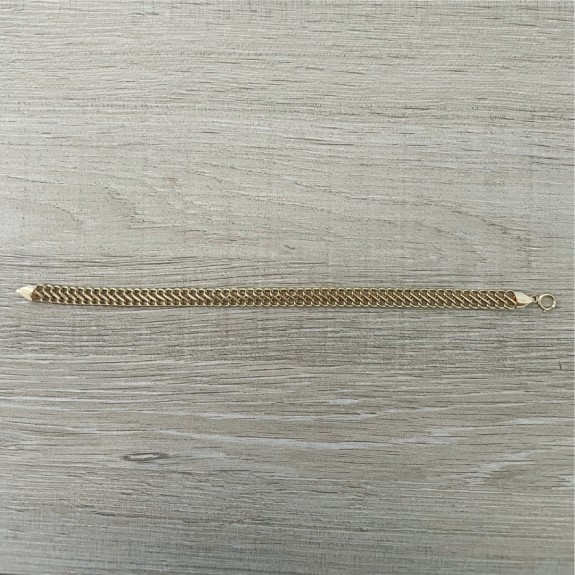 Pulseira de Ouro 18K Grumê Paralela 7mm largura 19cm comprimento  aproximadamente 5.5gr código 37487-07x19